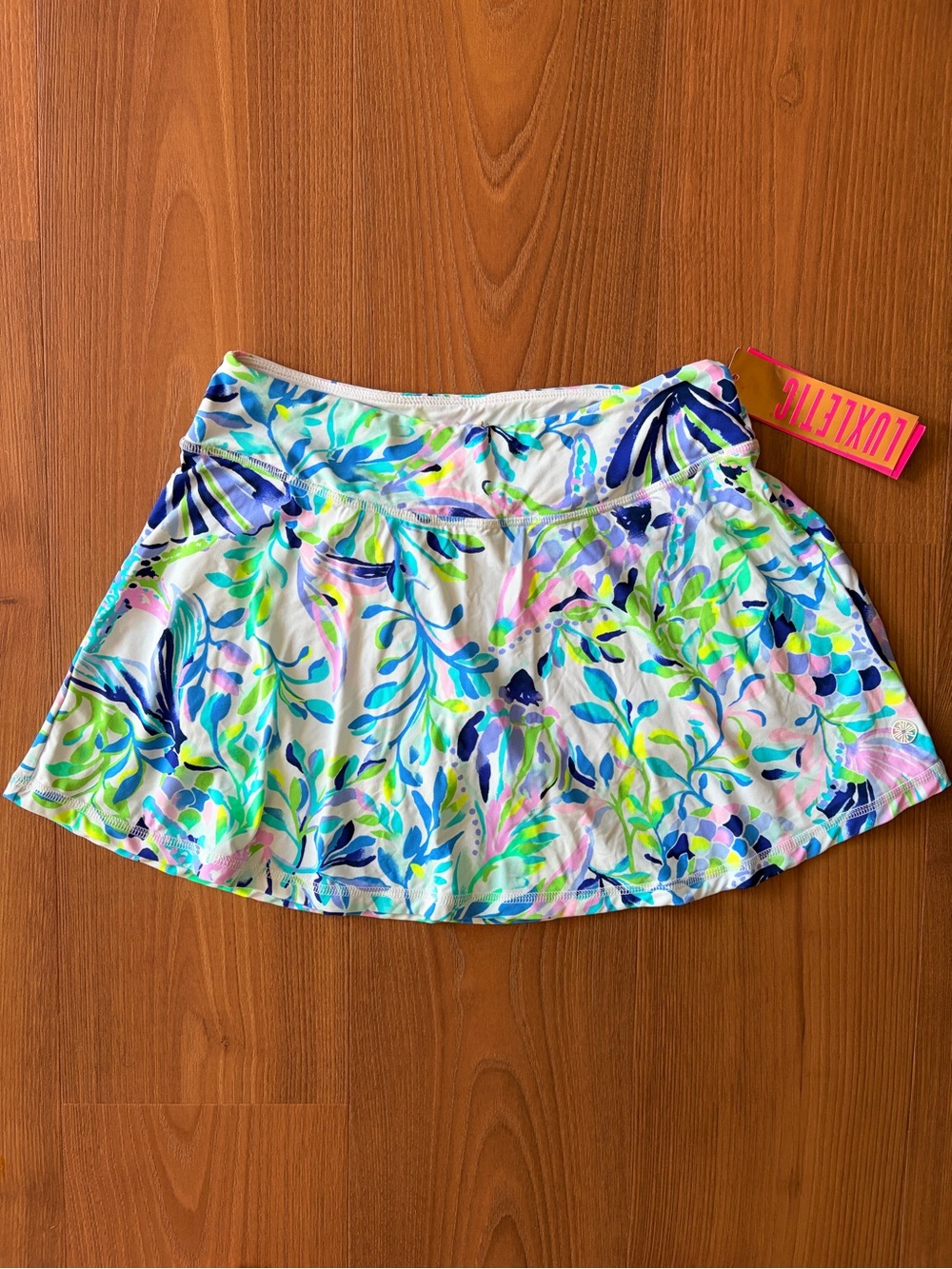 Lilly Pulitzer Aila Luxletic Floral Skort in Shell Beach
